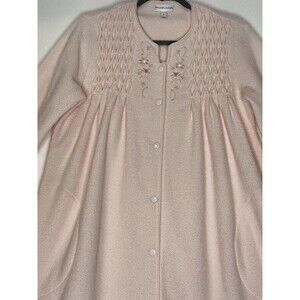 Miss Elaine Robe Housecoat Small‎ Baby Powder Pink Embroidered